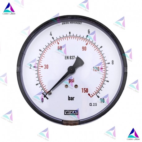 مانومتر ویکا WIKA صفحه 10 سانت افقی خشک 111.12.100