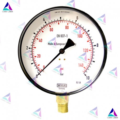 مانومتر ویکا WIKA صفحه 16 سانت عمودی خشک 111.10.160