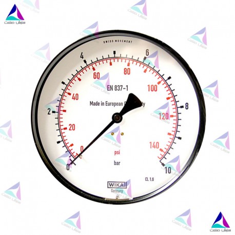 مانومتر ویکا WIKA صفحه 16 سانت افقی خشک 111.12.160