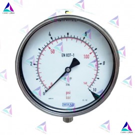 مانومتر ویکا WIKA تمام استیل صفحه 16 سانت عمودی مدل 232.50.160