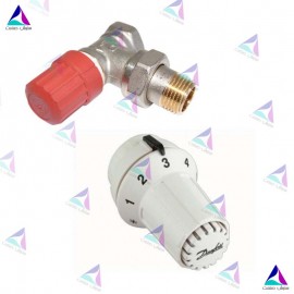 شیر زاویه دار 1/2 به همراه شیر ترموستات دانفوس  DANFOSS G0013