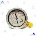 مانومتر دراک صفحه 100 میلیمتر روغنی دنده از زیر